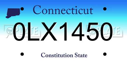 0LX1450 Connecticut License Plate