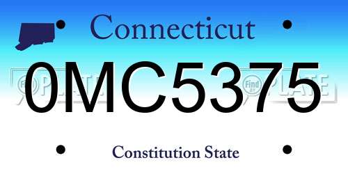 0MC5375 Connecticut License Plate