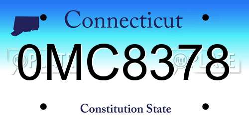 0MC8378 Connecticut License Plate