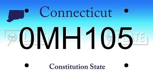 0MH105 Connecticut License Plate