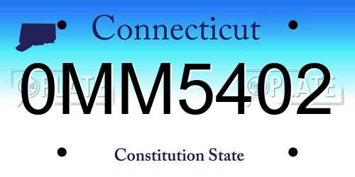 0MM5402 Connecticut License Plate
