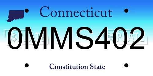 0MMS402 Connecticut License Plate