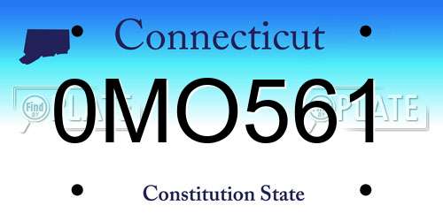 0MO561 Connecticut License Plate