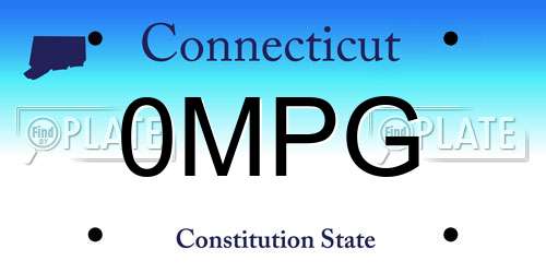 0MPG Connecticut License Plate