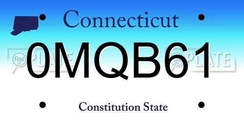 0MQB61 Connecticut License Plate