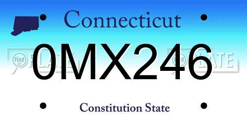 0MX246 Connecticut License Plate