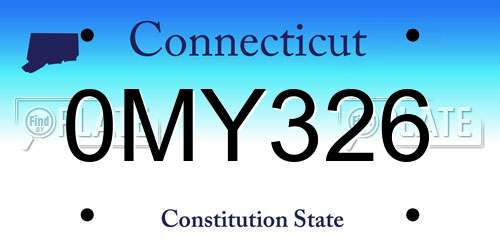 0MY326 Connecticut License Plate