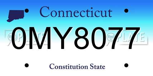 0MY8077 Connecticut License Plate