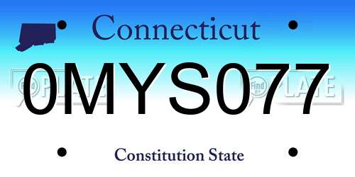 0MYS077 Connecticut License Plate