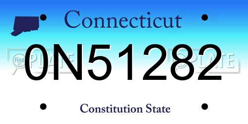 0N51282 Connecticut License Plate