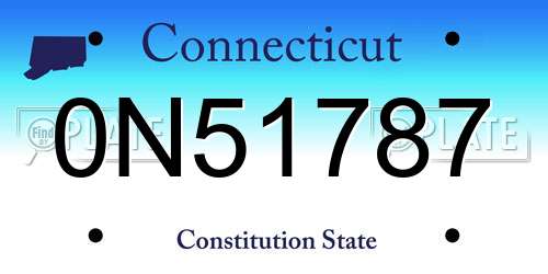 0N51787 Connecticut License Plate
