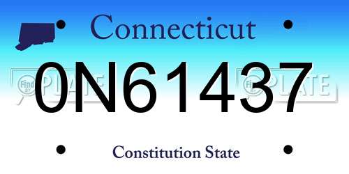 0N61437 Connecticut License Plate
