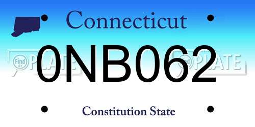 0NB062 Connecticut License Plate