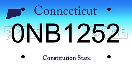 0NB1252 Connecticut License Plate