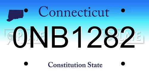 0NB1282 Connecticut License Plate