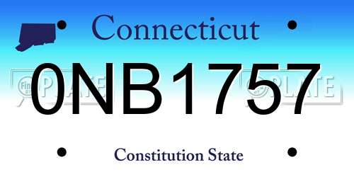 0NB1757 Connecticut License Plate