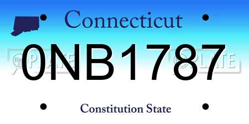 0NB1787 Connecticut License Plate