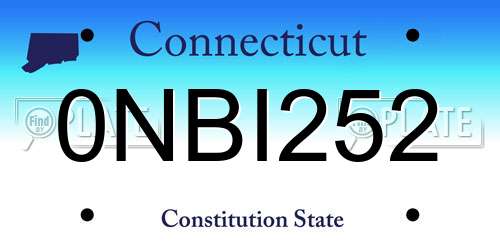 0NBI252 Connecticut License Plate