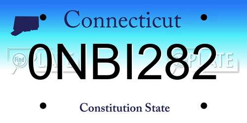 0NBI282 Connecticut License Plate