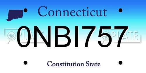 0NBI757 Connecticut License Plate