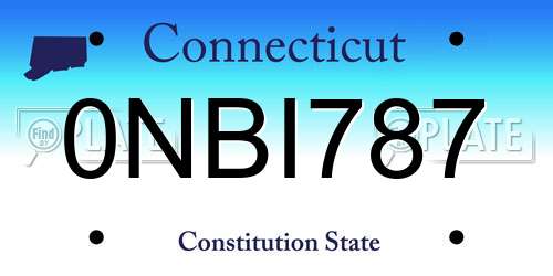 0NBI787 Connecticut License Plate