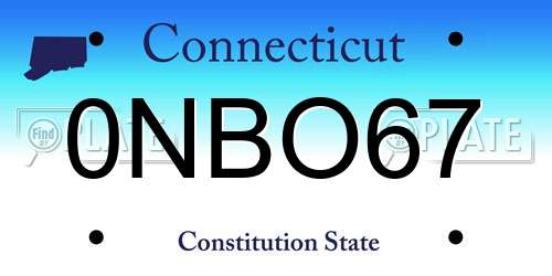 0NBO67 Connecticut License Plate