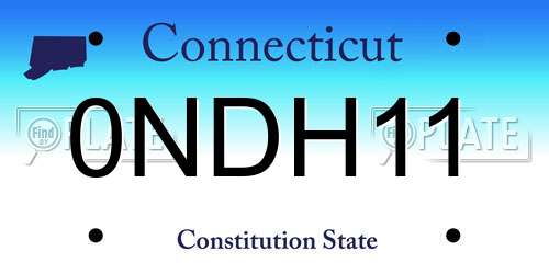 0NDH11 Connecticut License Plate