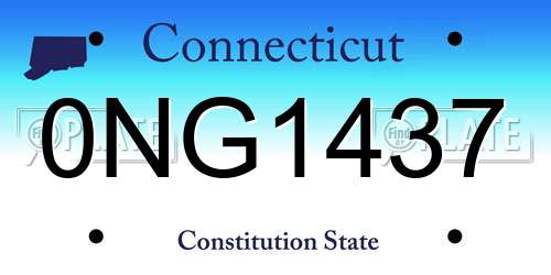 0NG1437 Connecticut License Plate
