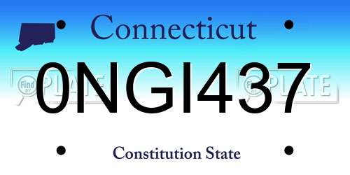 0NGI437 Connecticut License Plate
