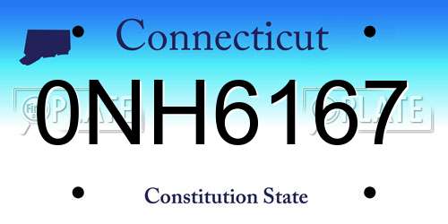 0NH6167 Connecticut License Plate