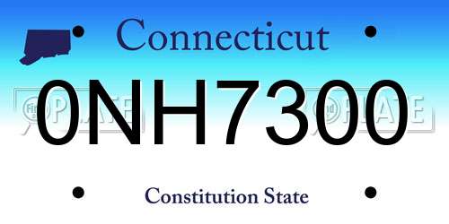 0NH7300 Connecticut License Plate