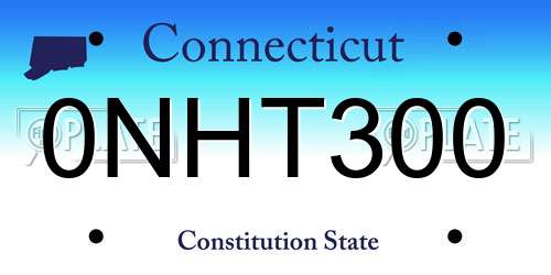 0NHT300 Connecticut License Plate