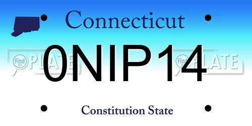 0NIP14 Connecticut License Plate