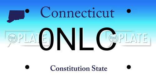 0NLC Connecticut License Plate