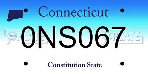 0NS067 Connecticut License Plate