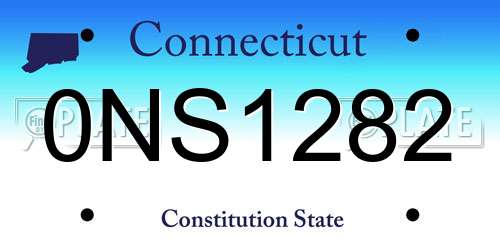 0NS1282 Connecticut License Plate