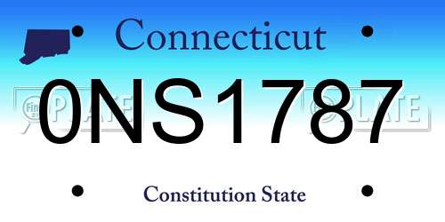 0NS1787 Connecticut License Plate