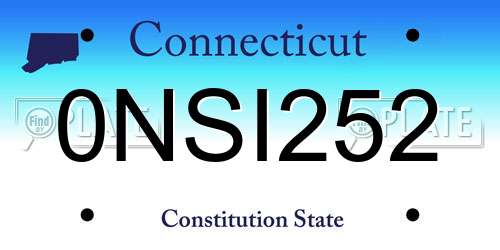 0NSI252 Connecticut License Plate