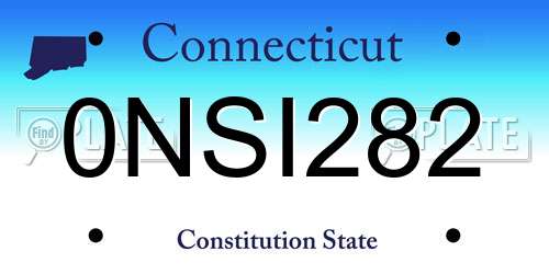 0NSI282 Connecticut License Plate