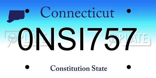0NSI757 Connecticut License Plate