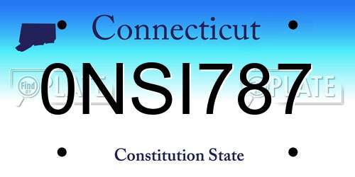 0NSI787 Connecticut License Plate