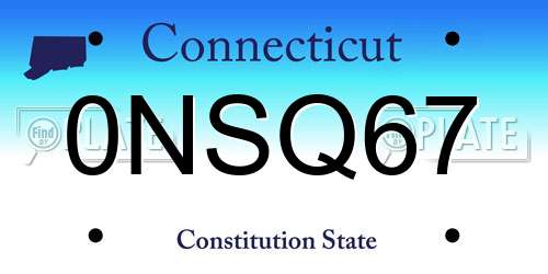 0NSQ67 Connecticut License Plate