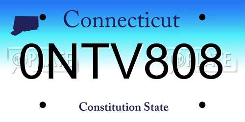 0NTV808 Connecticut License Plate