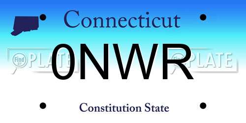 0NWR Connecticut License Plate