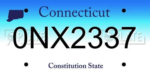 0NX2337 Connecticut License Plate