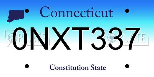 0NXT337 Connecticut License Plate