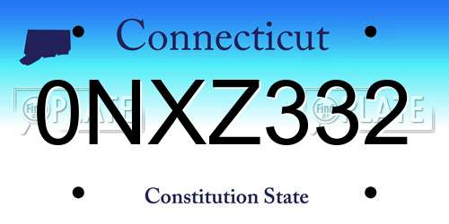 0NXZ332 Connecticut License Plate