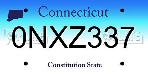 0NXZ337 Connecticut License Plate