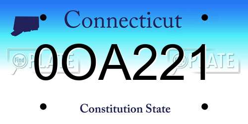 0OA221 Connecticut License Plate