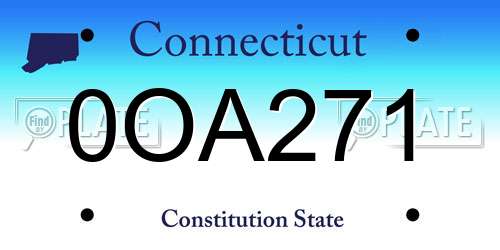 0OA271 Connecticut License Plate